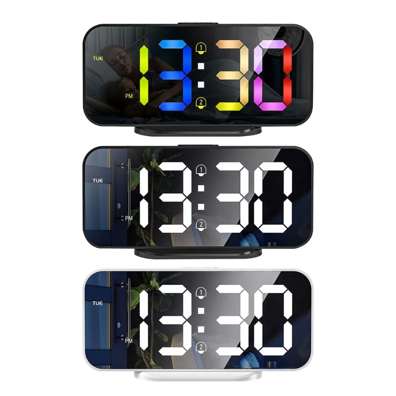 

Stylish and Compact Digital Alarm Clock Easy to Read Display and Simple Operation for Office, Dorm, or Home Clocks