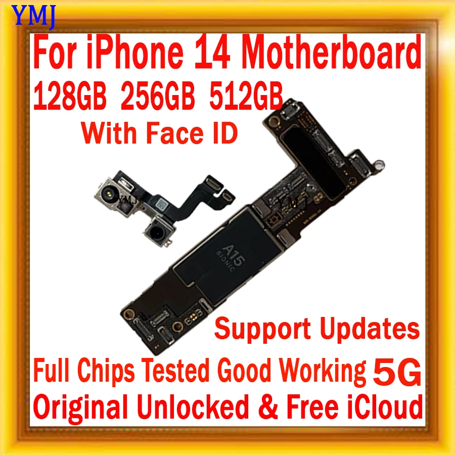 Unlocked Motherboard With or No Face ID for iPhone 14, Logic Board With IOS System, Original Mainboard, No ID Account, 128G, 256
Unlocked Motherboard With or No Face ID for iPhone 14, Logic Board With IOS System, Original Mainboard, No ID Account, 128G, 256