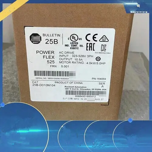 25B-D010N104 New Sealed 25B-D010N104 /A PowerFlex 525 4kW (5Hp) AC Drive 1PCS
25B-D010N104 New Sealed 25B-D010N104 /A PowerFlex 525 4kW (5Hp) AC Drive 1PCS
