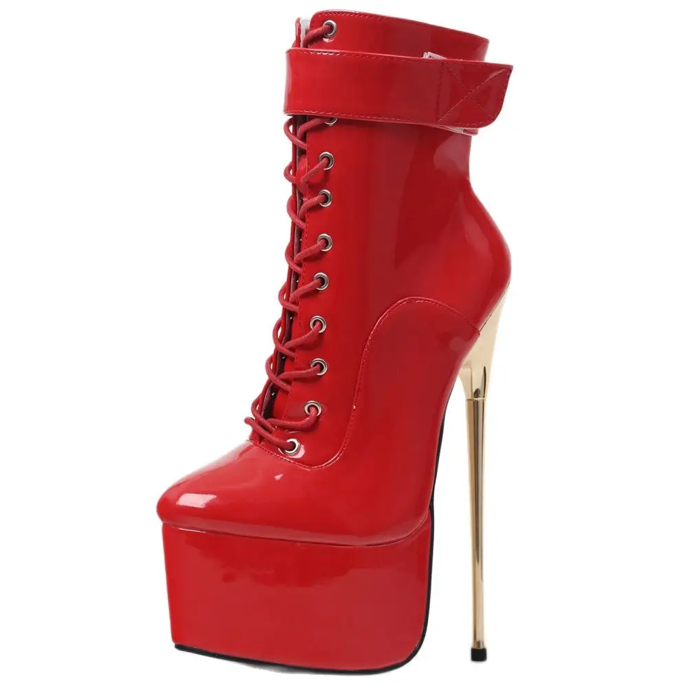 2022 New Sexy Women Ankle Boots 22CM Super High Heel Platform Cross-tied Zipper Leather Booties Fetish Shoes Many Colors
2022 New Sexy Women Ankle Boots 22CM Super High Heel Platform Cross-tied Zipper Leather Booties Fetish Shoes Many Colors