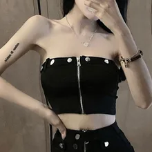Summer 2022 Punk Rivet Gothic Tank Top Women Solid Sexy Tops Wrapped Chest Zipper Crop Tops Goth Black Streetwear Sleeveless
Summer 2022 Punk Rivet Gothic Tank Top Women Solid Sexy Tops Wrapped Chest Zipper Crop Tops Goth Black Streetwear Sleeveless