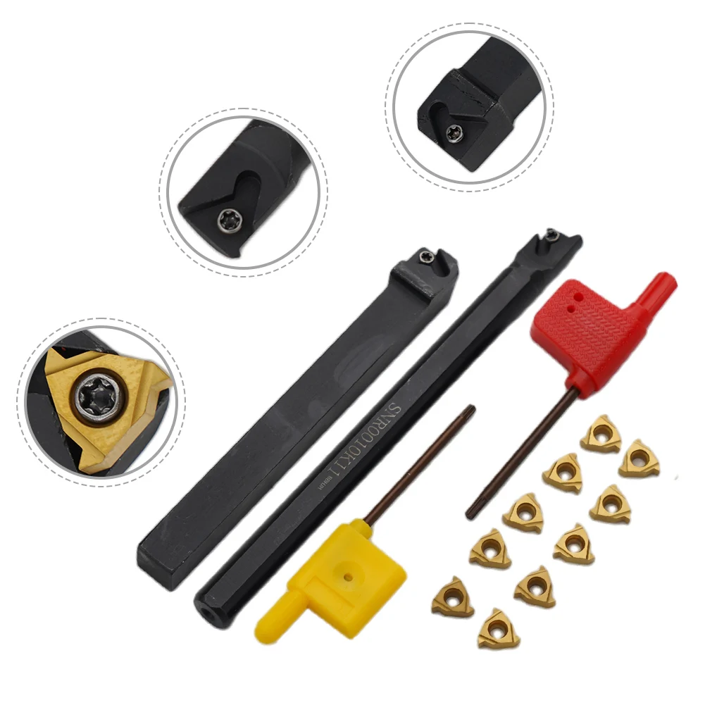 Threading Tool Holder 1 Set 11ER AG60 Alloy Steel External Internal Lathe Set T8 Wrench Toolholding Workholding
Threading Tool Holder 1 Set 11ER AG60 Alloy Steel External Internal Lathe Set T8 Wrench Toolholding Workholding