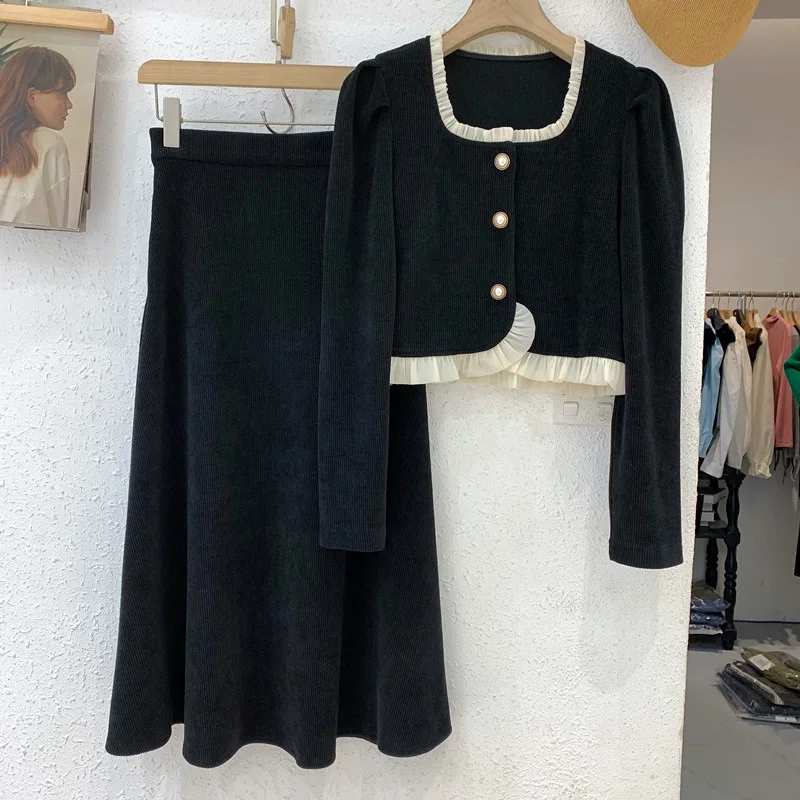 2023 Autumn Fashion Small Fragrance Single Breasted Short Coat + High Waist Mid Length Skirt Ladies Suit Korean Two Piece Set
2023 Autumn Fashion Small Fragrance Single Breasted Short Coat + High Waist Mid Length Skirt Ladies Suit Korean Two Piece Set
