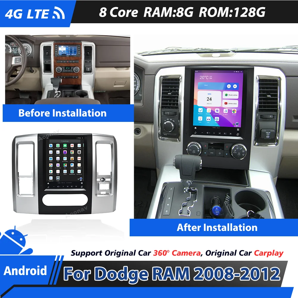 12.1 Inch Car Stereo Radio For Dodge RAM 2008-2012 Android Carplay Tesla Screen Head Unit Multimedia Video Player GPS Navigation
12.1 Inch Car Stereo Radio For Dodge RAM 2008-2012 Android Carplay Tesla Screen Head Unit Multimedia Video Player GPS Navigation