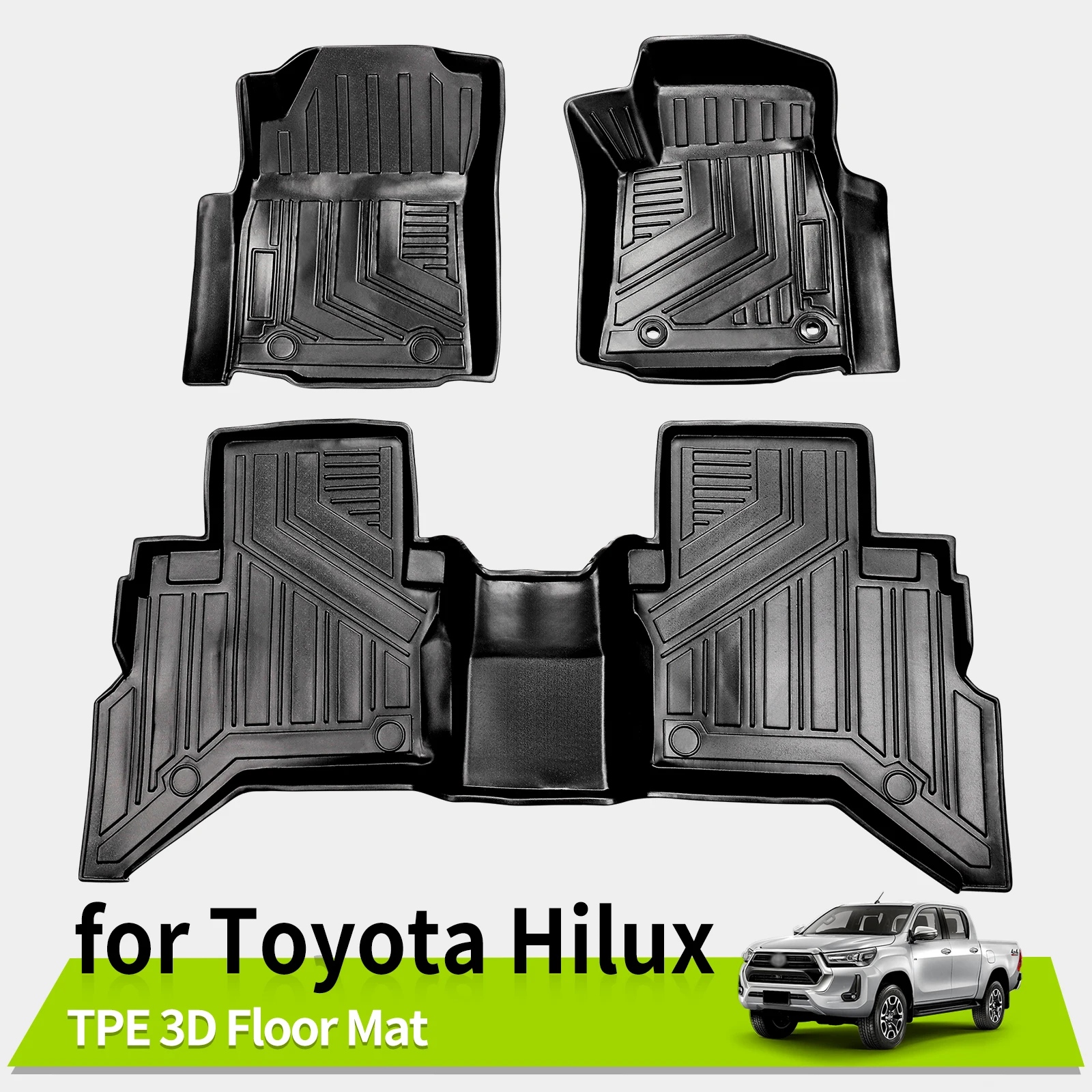 3D коврики для Toyota Hilux 2015-2022, всесезонные противоскользящие водонепроницаемые накладки, аксессуары из ТПЭ для правшей и вождения
3D коврики для Toyota Hilux 2015-2022, всесезонные противоскользящие водонепроницаемые накладки, аксессуары из ТПЭ для правшей и вождения