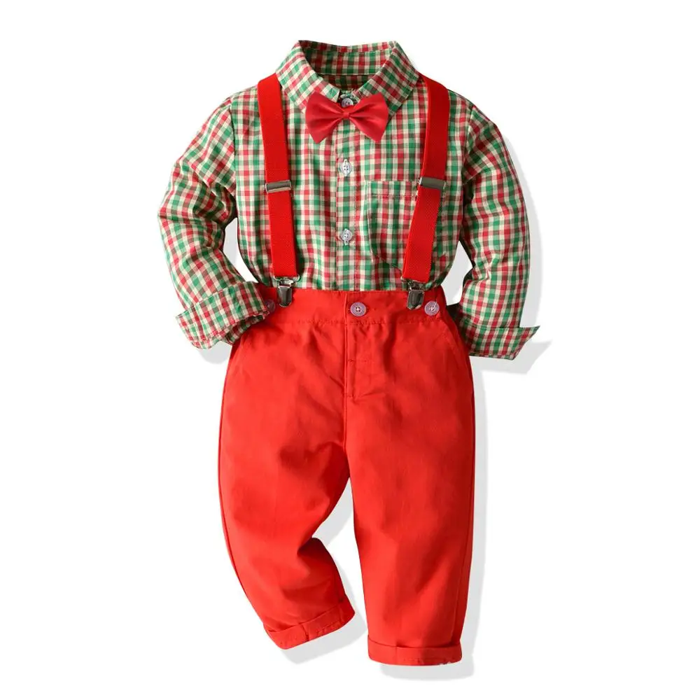 Autumn Boy Clothes Suit for Kids Christmas Dress Plaid Shirt Red Belt + Pants Children Long Sleeves Outwear 1 2 3 4T 5 6 Years
Autumn Boy Clothes Suit for Kids Christmas Dress Plaid Shirt Red Belt + Pants Children Long Sleeves Outwear 1 2 3 4T 5 6 Years