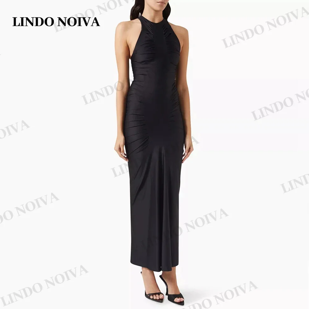 LINDO NOIVA O-Neck Mermaid Prom Dresses Sexy Backless Arabic Women Evening Gowns Black Satin Pleat Formal Party Dress فستان سهرة
LINDO NOIVA O-Neck Mermaid Prom Dresses Sexy Backless Arabic Women Evening Gowns Black Satin Pleat Formal Party Dress فستان سهرة