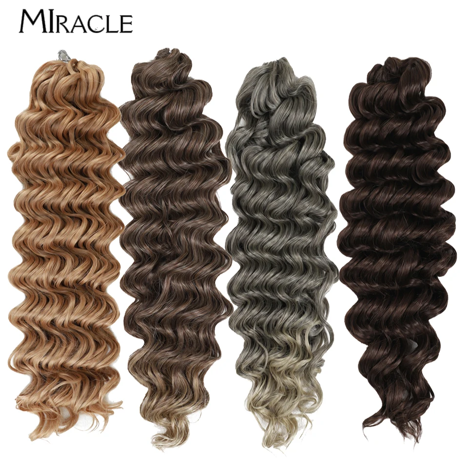 

MIRACLE 30 Inch 70CM Crochet Hair Extensions Deep Wave Braiding Hair Bundles Synthetic Crochet Braids Hair Long Wavy Fake Hair