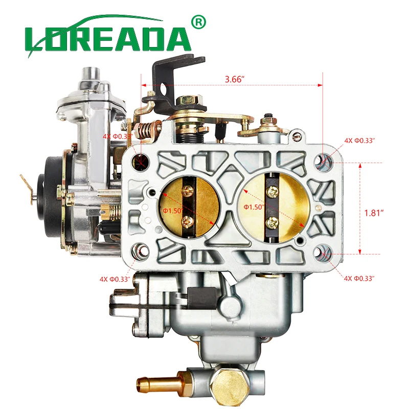 

2 Barrel New Carburetor Weber DFEV 32/36 Carb For VW Bug Dodge Caravan Challenger Mazda B2600 2.0L 2.6L Engine Fiat 124/131