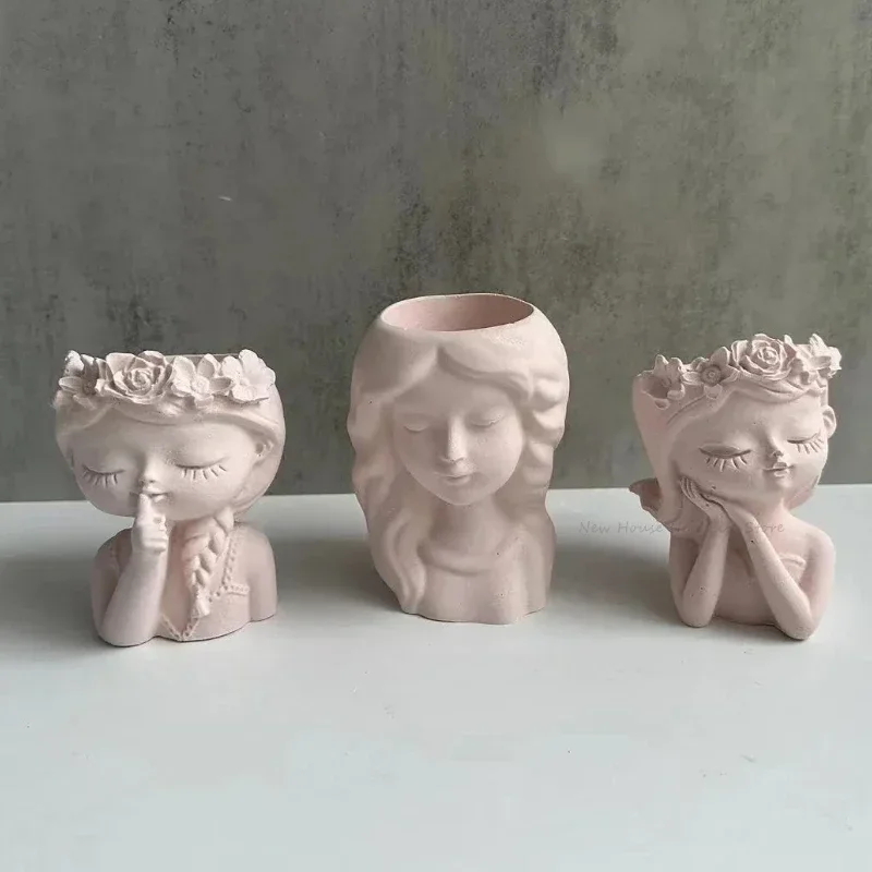 Concrete Vase Silicone Mold DIY Handmade Girl Head Shaped Flower Pot Plaster Epoxy Resin Pen Holder Molds Home Decor Supplies
Concrete Vase Silicone Mold DIY Handmade Girl Head Shaped Flower Pot Plaster Epoxy Resin Pen Holder Molds Home Decor Supplies