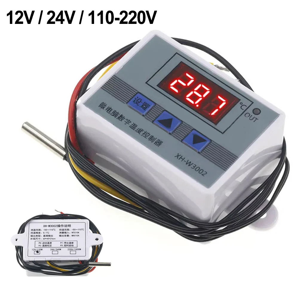 12V 24V 220V Professional Digital LED Temperature Controller 10A Thermostat Regulator XH-3002 Temperature Measurement
12V 24V 220V Professional Digital LED Temperature Controller 10A Thermostat Regulator XH-3002 Temperature Measurement