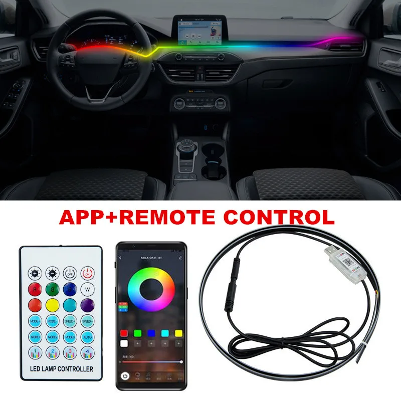 Car LED Atmosphere Light USB 64 Colors Acrylic Strips 110cm Full Colors RGB Auto Interior Hidden App Remote Control Ambient Lamp
Car LED Atmosphere Light USB 64 Colors Acrylic Strips 110cm Full Colors RGB Auto Interior Hidden App Remote Control Ambient Lamp