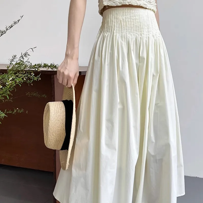 Summer New Style High-waisted A-line Thin Elastic Waist Pendant Pleated Long Skirt Pleated Temperament Skirt Women
Summer New Style High-waisted A-line Thin Elastic Waist Pendant Pleated Long Skirt Pleated Temperament Skirt Women
