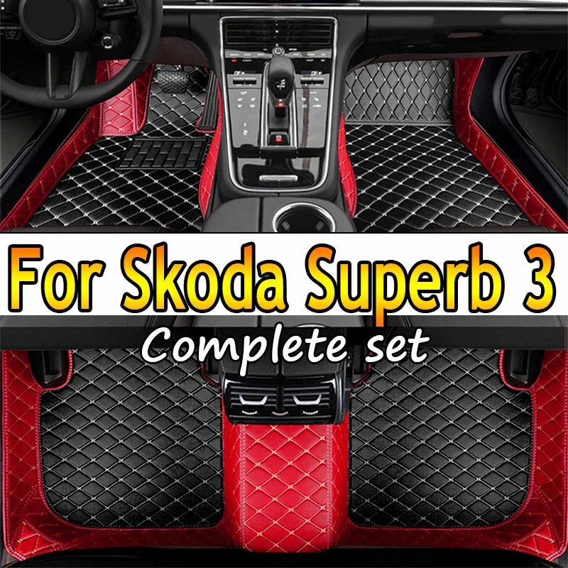 

Custom Made Leather Car Floor Mats For Skoda Superb 3 2016 2017 2018 2019 2020 2021 Carpets Rugs Foot Pads Accessories