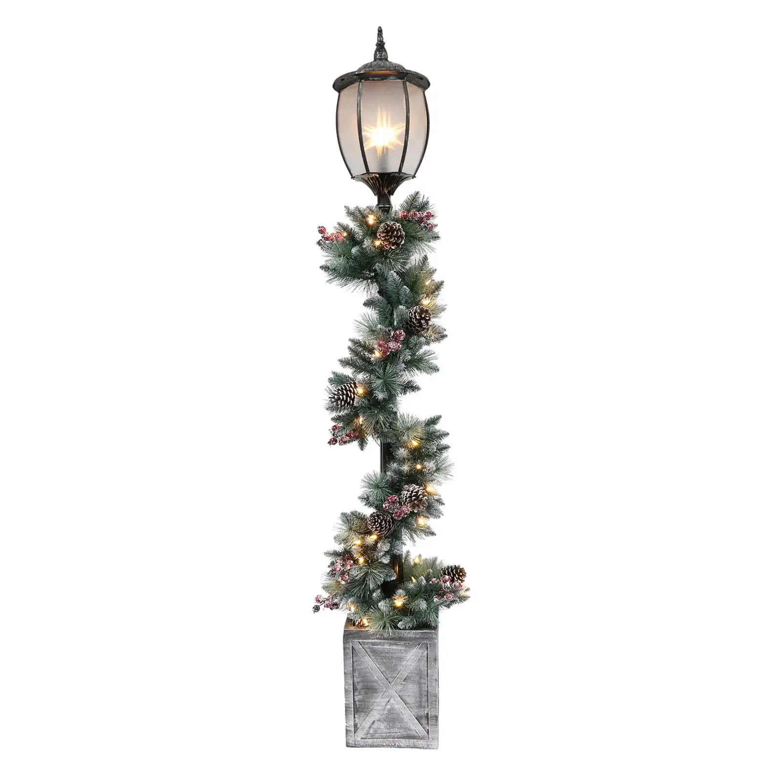 Puleo International Indoor/Outdoor 7 ft. Potted Holiday Lamp Post with Lighted Decorated Garland
Puleo International Indoor/Outdoor 7 ft. Potted Holiday Lamp Post with Lighted Decorated Garland