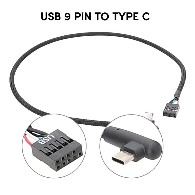 

60CM USB 9Pin to Type C Converter Adapter Data Cable Anti interferences Dropship