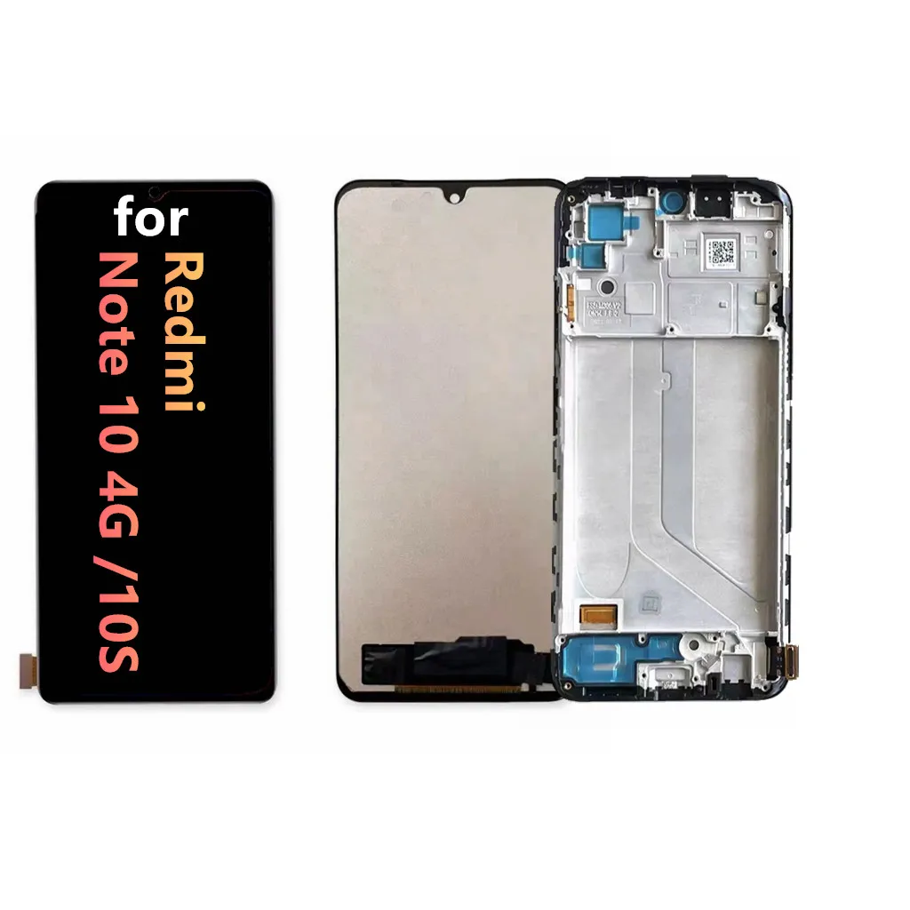 

OLED For Xiaomi Redmi Note 10 4G LCD with Frame M2101K7AG Touch Screen Digitizer For Redmi Note 10S Display M2101K7A