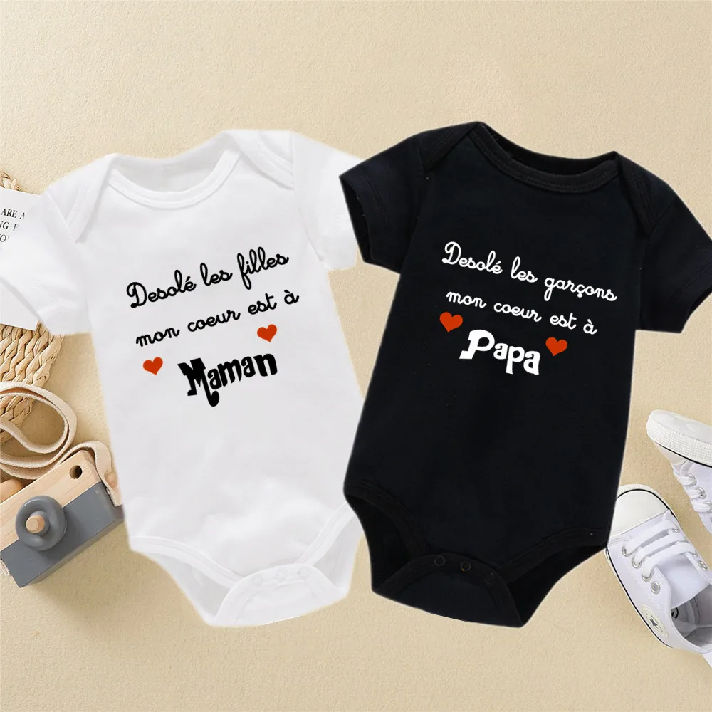 

Sorry Girls Boys My Heart Is Mom or Dad Newborn Baby Bodysuits Clothes Funny Cute Toddler Infant Jumpsuits Bodysuit Outfits