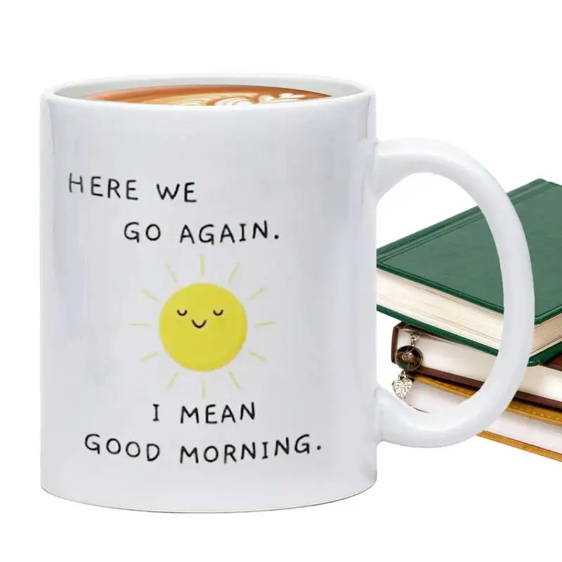 

Кофейная кружка «Good Morning», кофейные кружки с юмористическим рисунком, забавная чашка с саркастическим принтом, настольное украшение с двусторонней печатью, кружки 350 мл