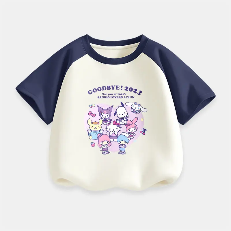 Sanrio Kawaii My Melody Детские футболки полакко Cinnamoroll аниме милые модные красивые летние короткие рукава реглан
Sanrio Kawaii My Melody Детские футболки полакко Cinnamoroll аниме милые модные красивые летние короткие рукава реглан