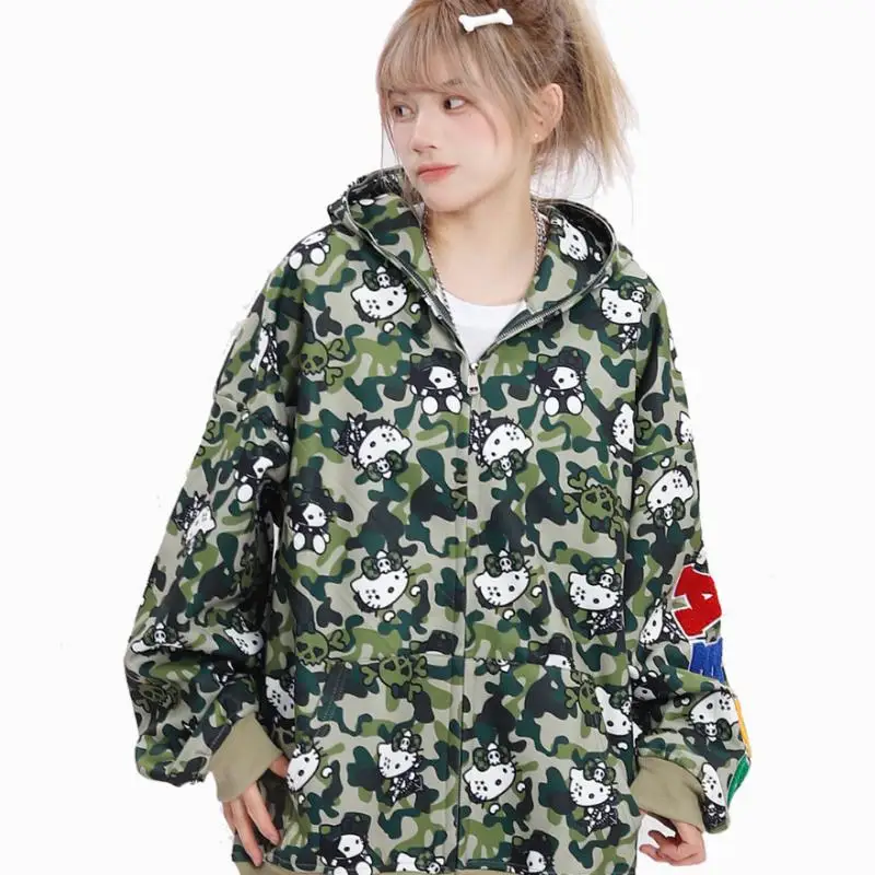 Sanrio Cartoon Hello Kitty Y2K Anime Kawaii Camouflage Printing Hooded Hoodie Personality Vintage Windproof Keep Warm Coat
Sanrio Cartoon Hello Kitty Y2K Anime Kawaii Camouflage Printing Hooded Hoodie Personality Vintage Windproof Keep Warm Coat