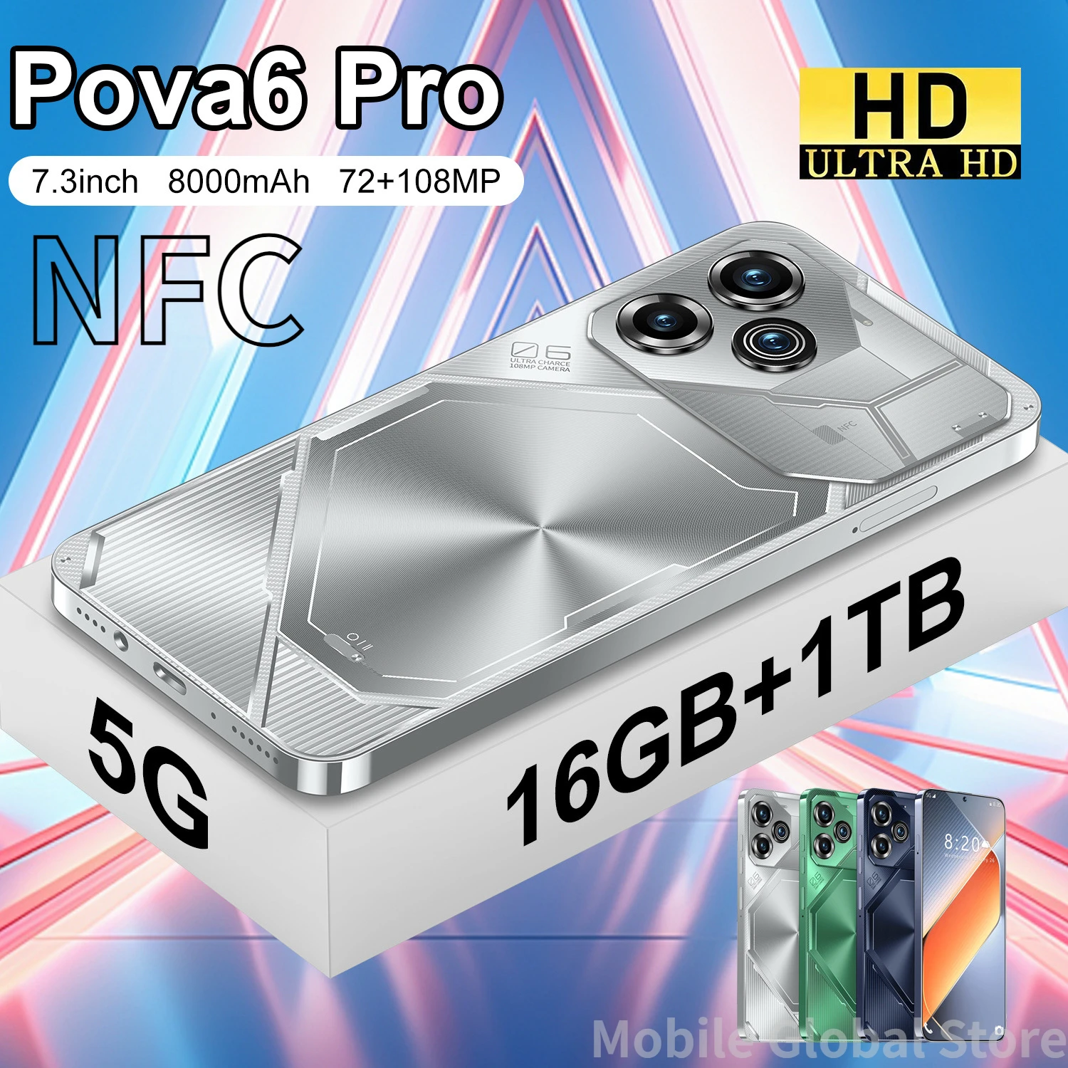 2024 новые мобильные телефоны Pova6 Pro 7,3 дюймов HD экран смартфон 16 ГБ + 1 ТБ телефон с двумя Sim-картами Android разблокированный 8000 МП мАч сотовый телефон
2024 новые мобильные телефоны Pova6 Pro 7,3 дюймов HD экран смартфон 16 ГБ + 1 ТБ телефон с двумя Sim-картами Android разблокированный 8000 МП мАч сотовый телефон