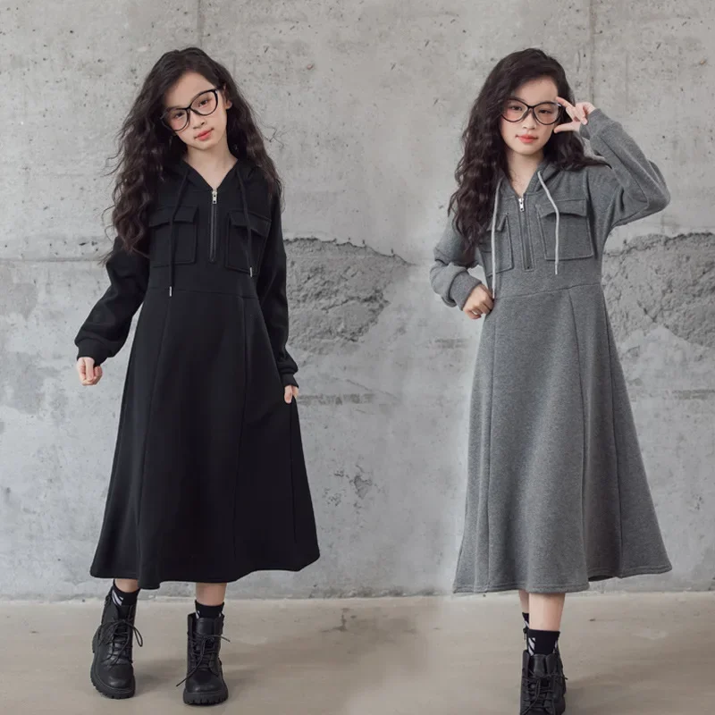 Girls' Dress 2023 Autumn/Winter New Mid to big Children's Plush Long Sleeve Hooded Mid to Long Casual Knitted Dress
Girls' Dress 2023 Autumn/Winter New Mid to big Children's Plush Long Sleeve Hooded Mid to Long Casual Knitted Dress