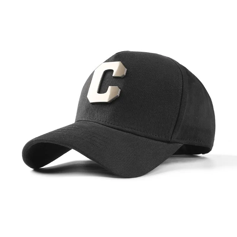 

Spring Big Brand Baseball Cap Metal Word C Big Logo Better Version Simple Easy Match Street Fashion Tech Material Visor Cap