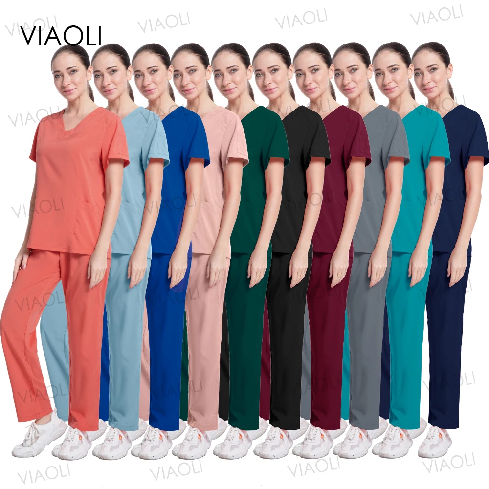 Multicolour Workwear Scrubs Suits Doctor Nurse Nursing Uniforms Pockets V-neck Tops+Straight Pants Medical Clinical Clothes Set
Multicolour Workwear Scrubs Suits Doctor Nurse Nursing Uniforms Pockets V-neck Tops+Straight Pants Medical Clinical Clothes Set