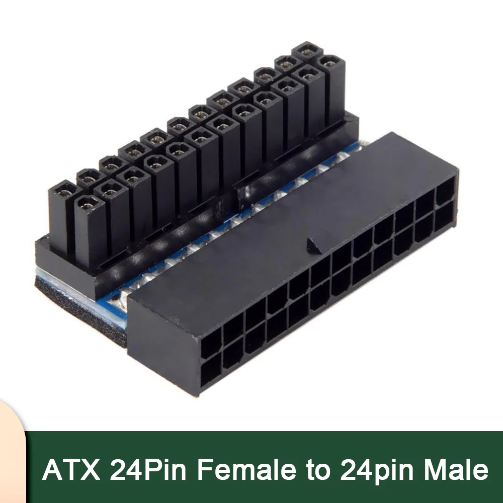 ATX 24Pin Female to 24pin Male 90 Degree Mainboard Motherboard Power Adapter for Desktops PC Supply
ATX 24Pin Female to 24pin Male 90 Degree Mainboard Motherboard Power Adapter for Desktops PC Supply