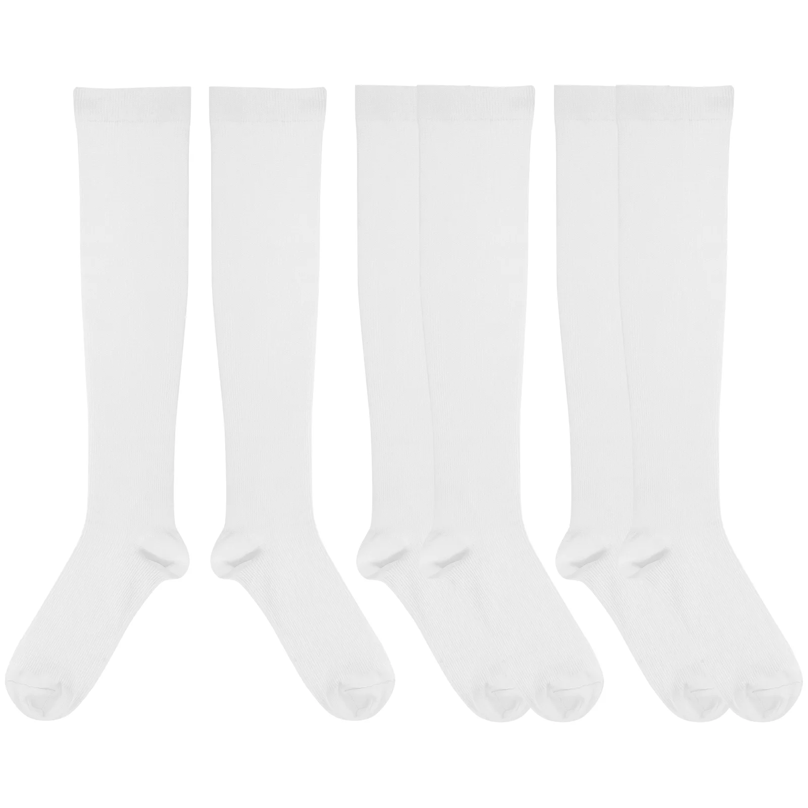 

3 Pairs Men Fencing Socks Sports for Soccer Compression Calf Tube Knee High Running Polyester Football Man White