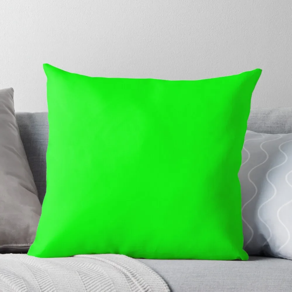

PLAIN SOLID COLOR BRIGHTEST NEON ELECTRIC GREEN Throw Pillow Luxury Cushion Cover Decorative Cushion Cover Custom Cushion
