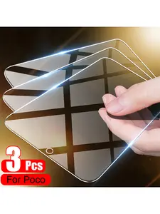 Защитное стекло для Poco X3 Pro X3 NFC M5S M5 3 шт., пленка для защиты экрана Xiaomi Poco F3 F4 GT F2 Pro M3 M4 X4 Pro, зеркальное стекло
