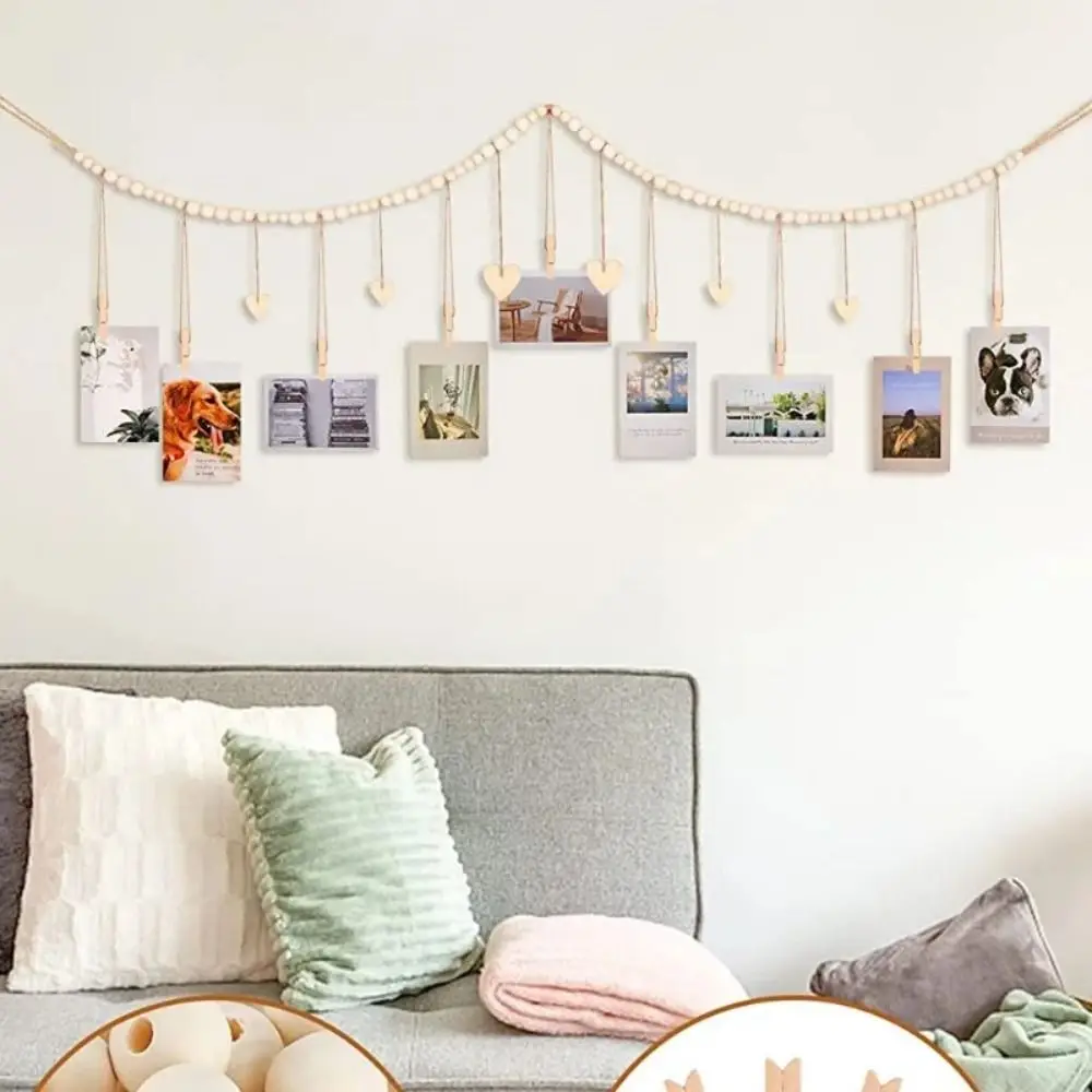 Original Wooden Color Wooden Beaded Photo Tassel Rope Hemp Rope Beaded Clip Hanging Photo Display Home Decoration
Original Wooden Color Wooden Beaded Photo Tassel Rope Hemp Rope Beaded Clip Hanging Photo Display Home Decoration