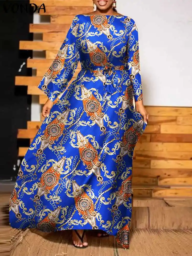 VONDA 2023 Summer Maxi Dress Bohemian Women Long Flare Sleeve Printed Vintage Sundress Belted Casual Loose Pockets Vestidos Robe
VONDA 2023 Summer Maxi Dress Bohemian Women Long Flare Sleeve Printed Vintage Sundress Belted Casual Loose Pockets Vestidos Robe