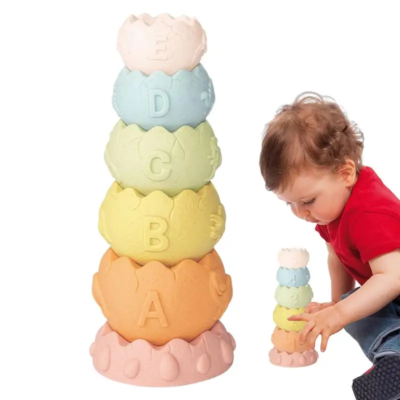 

Kids Stacking Toys Montessori Toys Rainbow Stacker Learning Toy Stackable Blocks Learning Toy Colorful Safe For Kids Children's