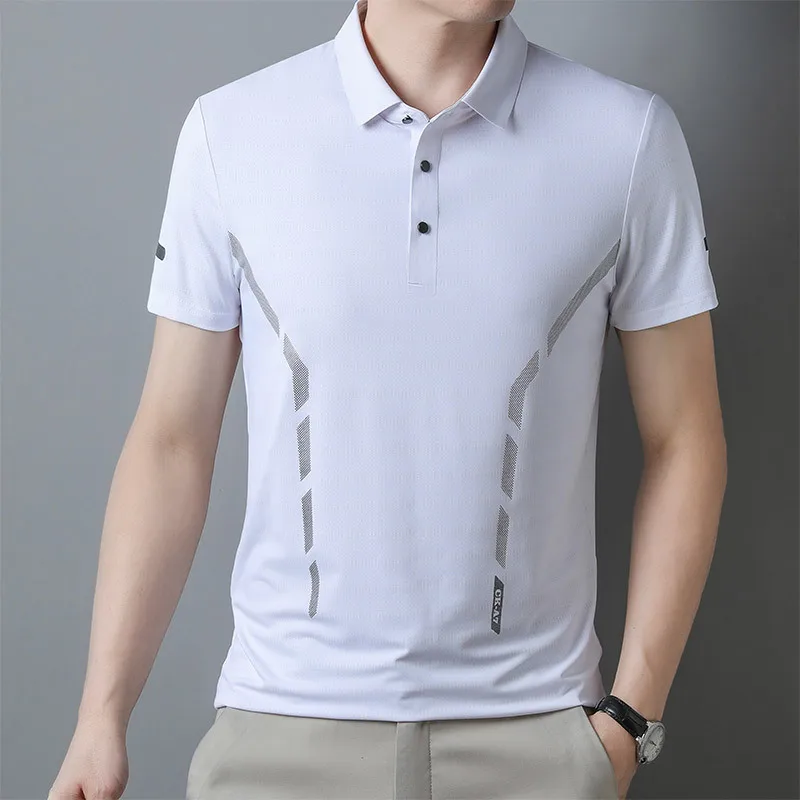 High-quality Premium ice silk breathable polo shirt Men's short-sleeved summer trend T-shirt Men's Business Casual Polo Shirt
High-quality Premium ice silk breathable polo shirt Men's short-sleeved summer trend T-shirt Men's Business Casual Polo Shirt