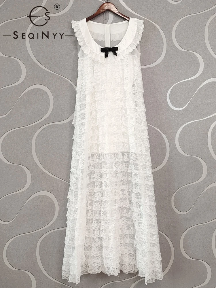 SEQINYY White Long Dress Summer Spring New Fashion Design Women Runway High Street Ruffles A-Line Elegant Slim Lace
SEQINYY White Long Dress Summer Spring New Fashion Design Women Runway High Street Ruffles A-Line Elegant Slim Lace