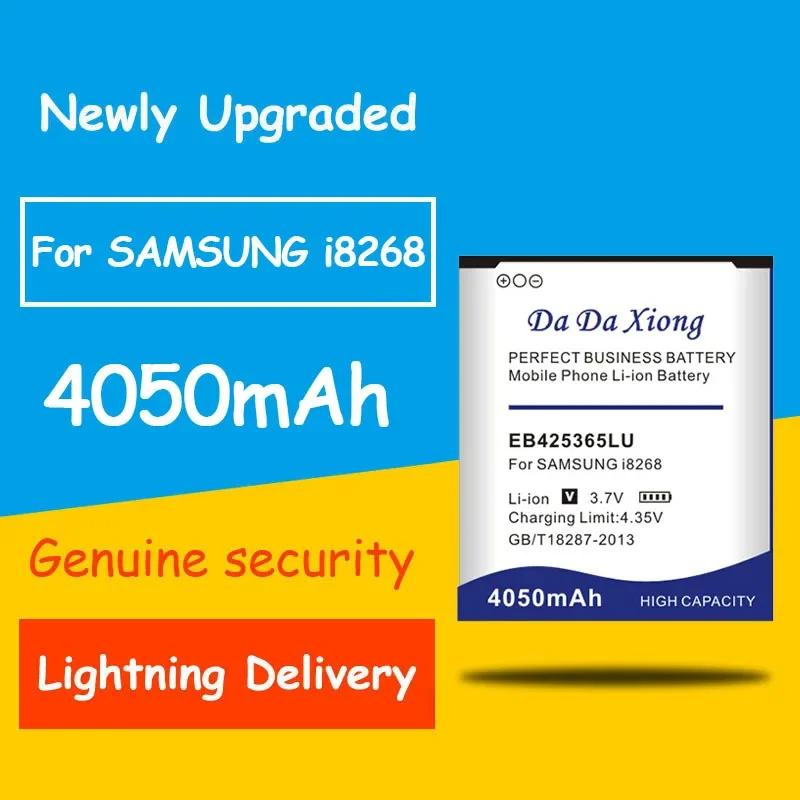 Высококачественный EB425365LU сотовый телефон 4050 мАч аккумулятор для Samsung GT-i8262D I8268 I8268D фотография + набор инструментов
Высококачественный EB425365LU сотовый телефон 4050 мАч аккумулятор для Samsung GT-i8262D I8268 I8268D фотография + набор инструментов