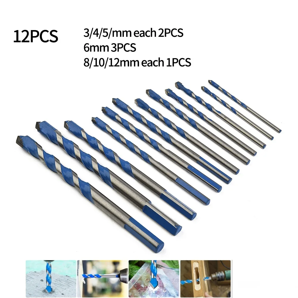 12PCS Construction Drill Bit Multi-Functional Bits For Tile Glass Ceramic Marble Punching Hole Hand Tools 3/4/5/6/8/10/12mm
12PCS Construction Drill Bit Multi-Functional Bits For Tile Glass Ceramic Marble Punching Hole Hand Tools 3/4/5/6/8/10/12mm