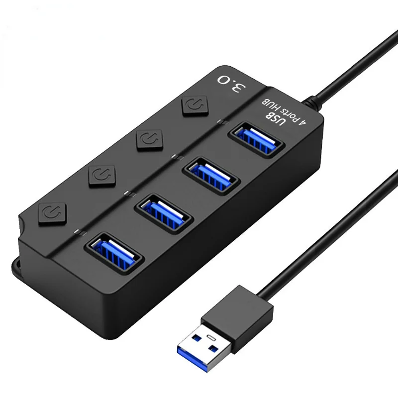 4 Port USB HUB 3.0 Adapter High Speed 5Gbps Multi USB3.0 Splitter with On/Off Switch for PC Computer Accessories
4 Port USB HUB 3.0 Adapter High Speed 5Gbps Multi USB3.0 Splitter with On/Off Switch for PC Computer Accessories