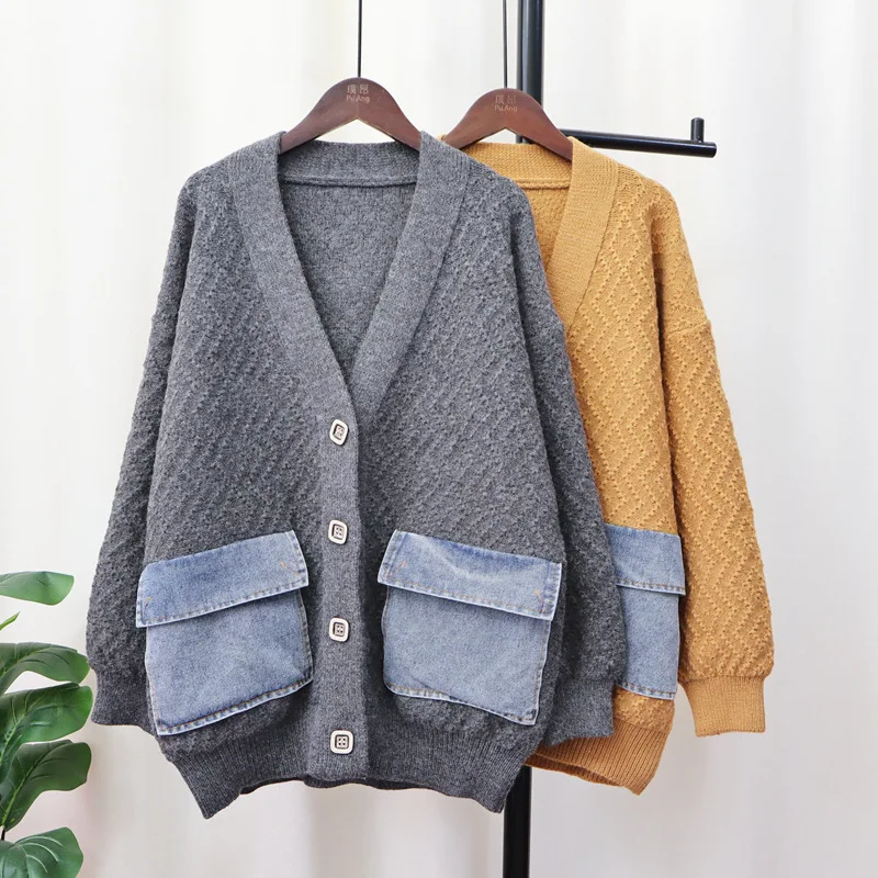 Oversize Fashion Pockets Women Cardigan Sweater Coat Grey Color Winter Autumn Casual Knitting Tops Pullovers Jumpers
Oversize Fashion Pockets Women Cardigan Sweater Coat Grey Color Winter Autumn Casual Knitting Tops Pullovers Jumpers