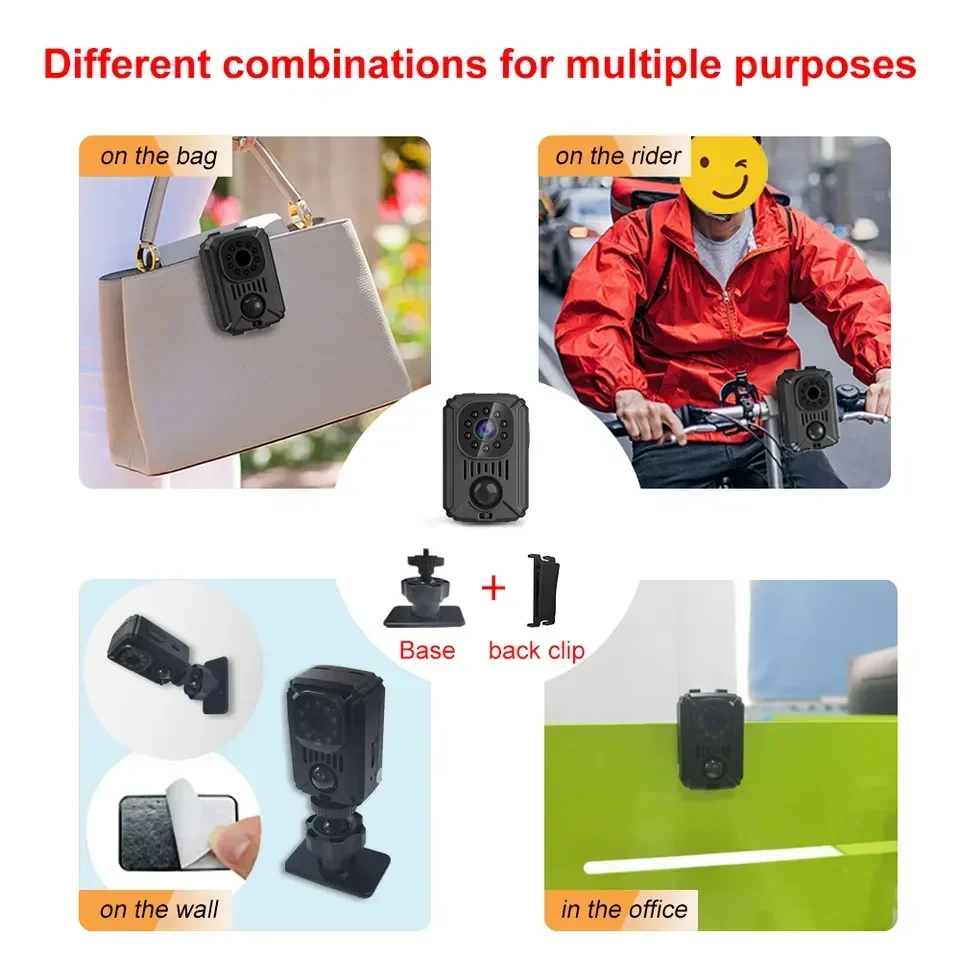 

Mini Camera Camcorder DV Car DVR Audio Video Body Worn Police Cam 180° Rotating Bike Camera Sports Recorder MD31 Full 1080P HD