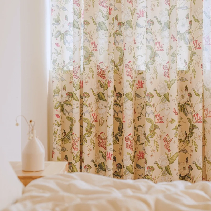 New American pastoral style printing bedroom balcony blackout printed curtain curtains for living room
New American pastoral style printing bedroom balcony blackout printed curtain curtains for living room