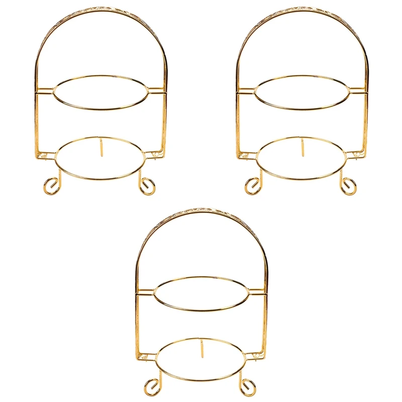 3X Metal Cake Stand Double-Layer Arch-Shaped Golden Fruit Dessert Rack Wedding Birthday Party Decoration Stand Gold
3X Metal Cake Stand Double-Layer Arch-Shaped Golden Fruit Dessert Rack Wedding Birthday Party Decoration Stand Gold