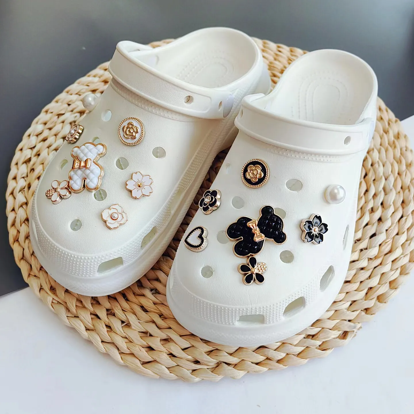 Fashion Cute Black Bear Silver Crocs Charms Fit Jibbitz Shoes Jumia