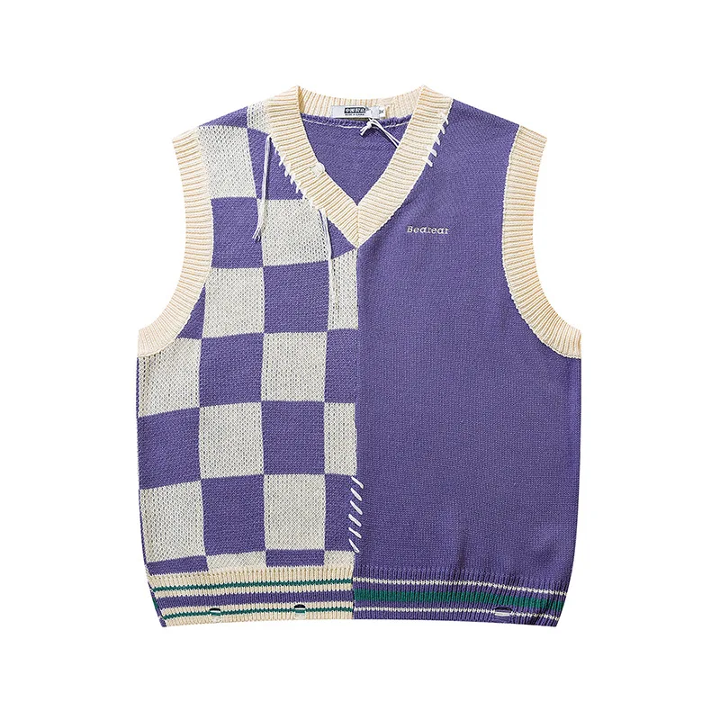 HOUZHOU Vintage Checked Sweater Vest Men Plaid Men's Knitted Sleeveless Male Sweaters Patchwork Retro V-neck Pullover Streetwear
HOUZHOU Vintage Checked Sweater Vest Men Plaid Men's Knitted Sleeveless Male Sweaters Patchwork Retro V-neck Pullover Streetwear