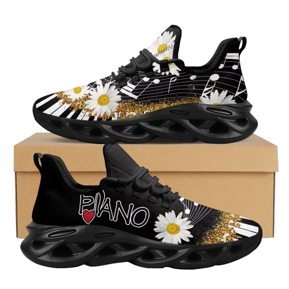 New Piano Musical Note Graphic Printing Ladies Sneakers Flowers Running Shoes Durable Work Travel Walking Lace-up Footwear
New Piano Musical Note Graphic Printing Ladies Sneakers Flowers Running Shoes Durable Work Travel Walking Lace-up Footwear
