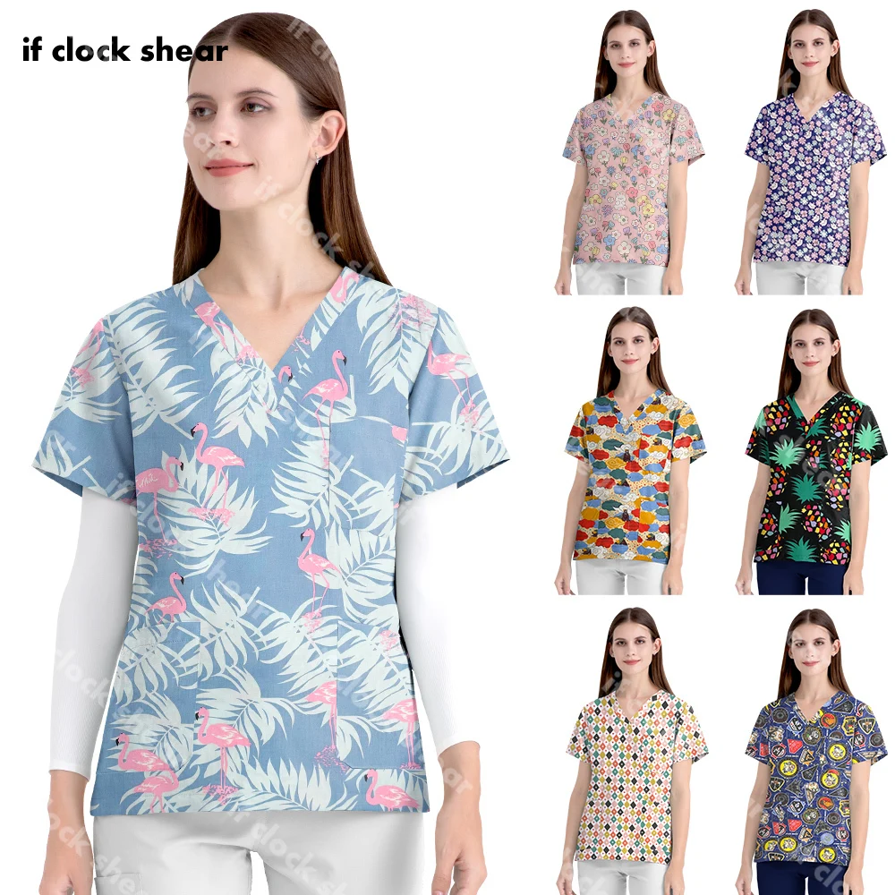 Cartoon Printed Nurse Scrubs Tops Pet Veterinary Medical Scrubs Uniforms Women V-Neck Dentisit Uniform Vet Workwear Nursing Coat
Cartoon Printed Nurse Scrubs Tops Pet Veterinary Medical Scrubs Uniforms Women V-Neck Dentisit Uniform Vet Workwear Nursing Coat