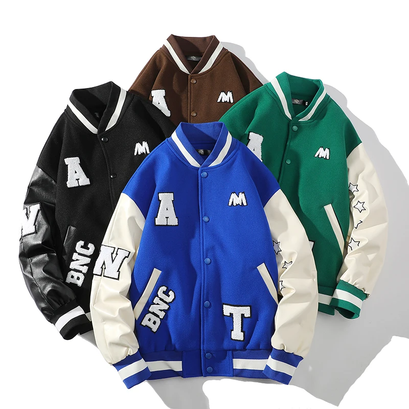 Spring and Autumn New Men's Jacket Baseball Neck Casual Slim Fashion Coat Leather Splice Woven Jacket Large Men's Top
Spring and Autumn New Men's Jacket Baseball Neck Casual Slim Fashion Coat Leather Splice Woven Jacket Large Men's Top